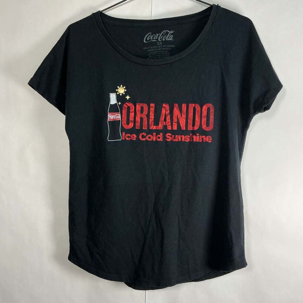 Coca-Cola Orlando Ice Cold Sunshine Women's Short Sleeve Graphic T-Shirt Black